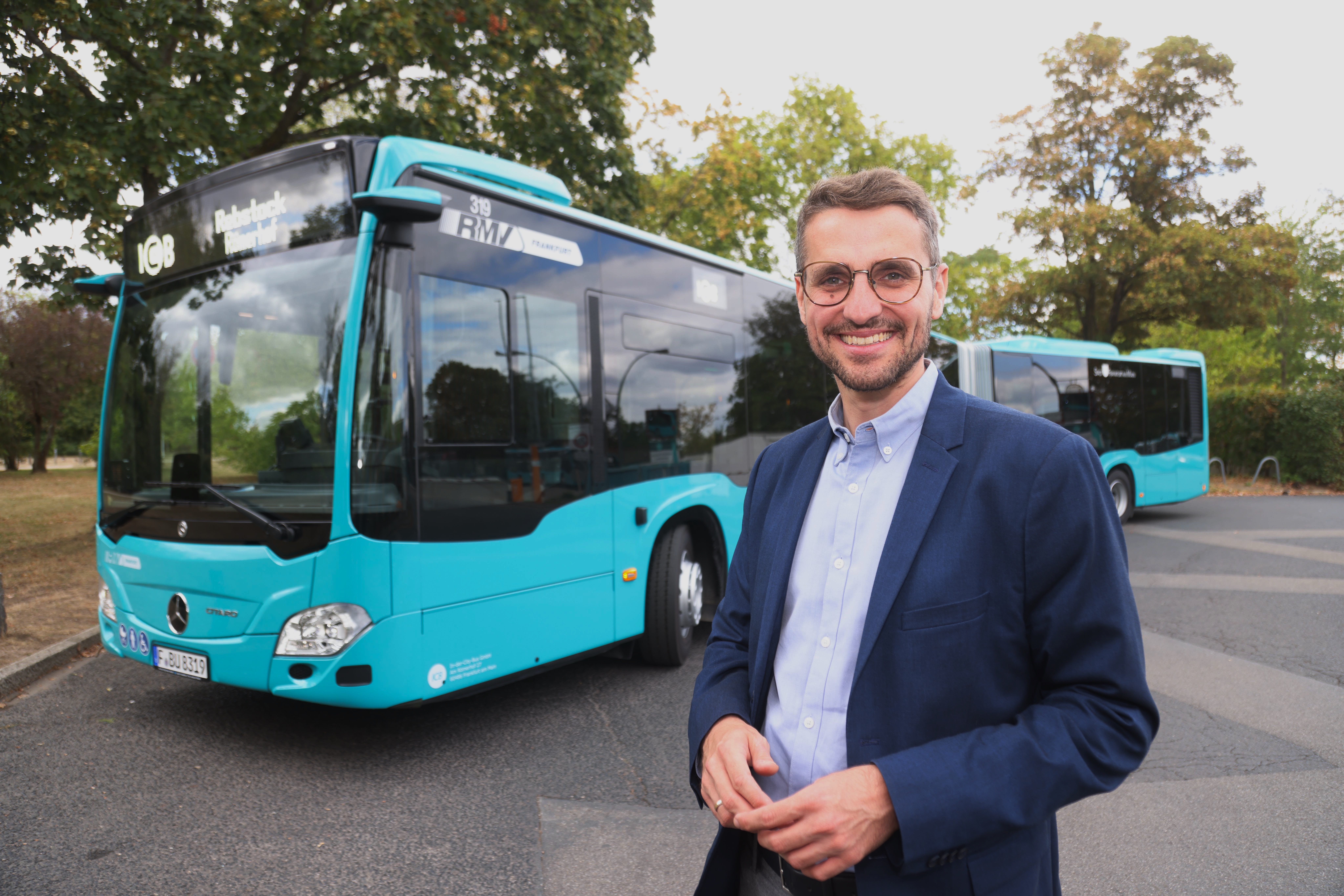 Frankfurter Verkehrsdezernent Yannick Schwander besucht ICB-Betriebshof